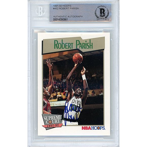 Robert Parish Signed 1991-92 Hoops Basketball Card Beckett Celtics BAS Autograph - Picture 1 of 4